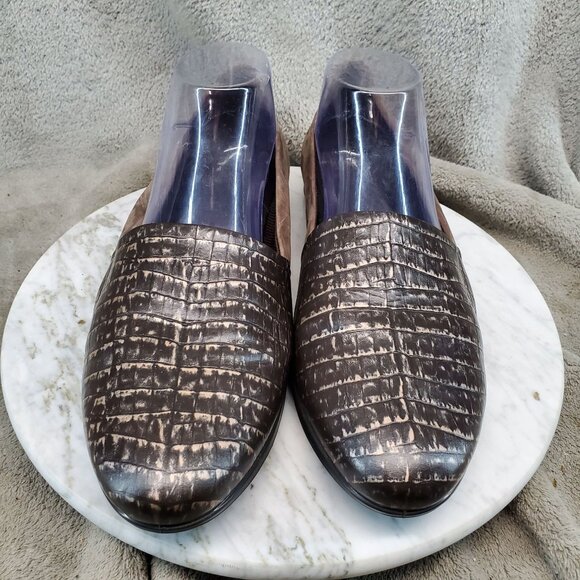 Ecco Shoes Womens EU 42 US 11 Brown Leather Touch Ballerina 2 Flats - Picture 4 of 10